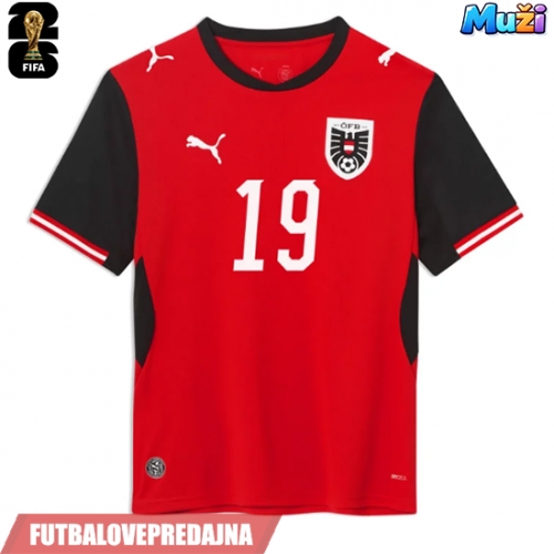 Lacne Muži Futbalové dres Rakúsko Christoph Baumgartner #19 MS 2026 Krátky Rukáv - Domáci